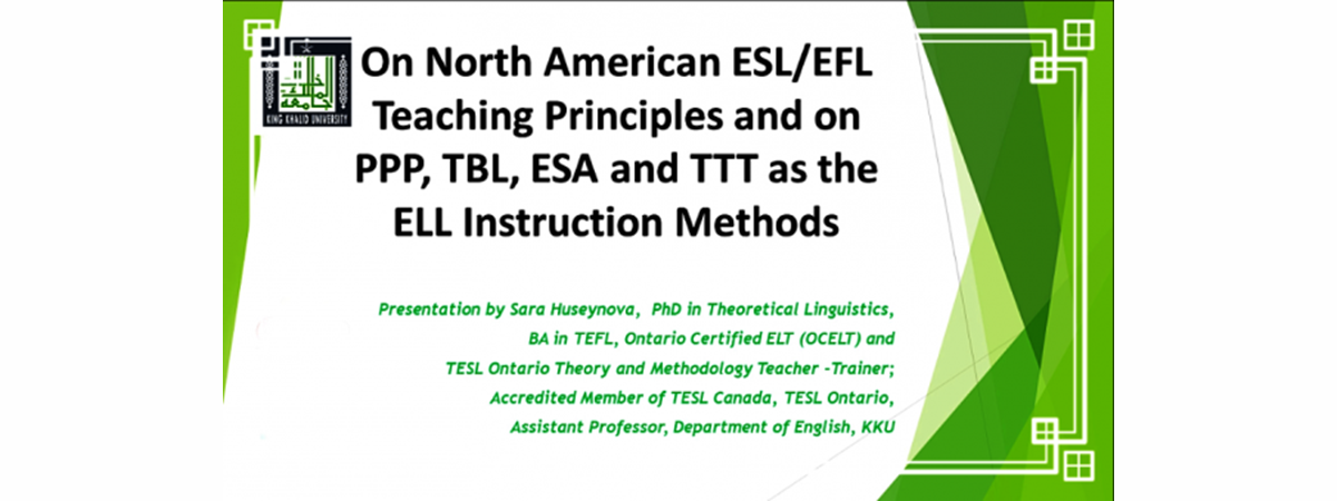 North American ESL/EFL Teaching Principles