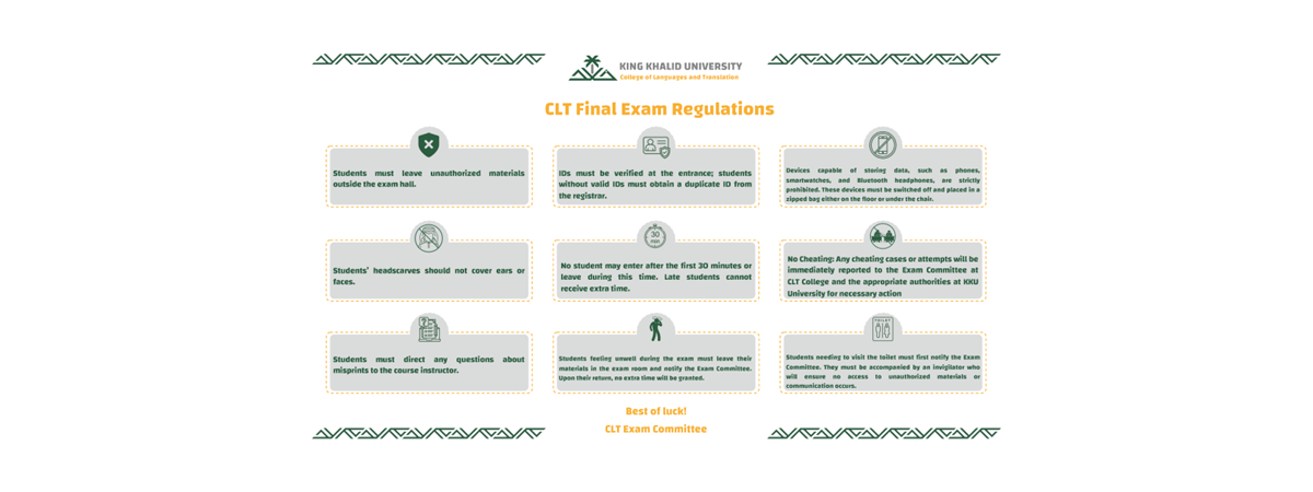 CLT Reinforces Final Exam Regulations for All Students